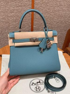 wholesale quality hermes kelly 25 togo blue jean phd